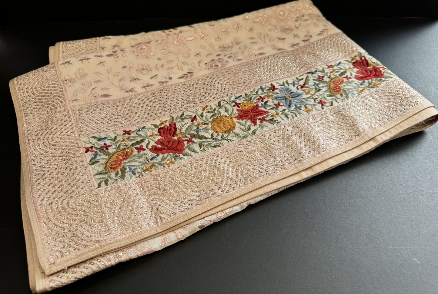 Thread work with embellised border